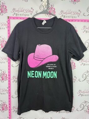 Charlie southern Neon Moon Garth brooks Graphic Tee - Black with Pink Hat